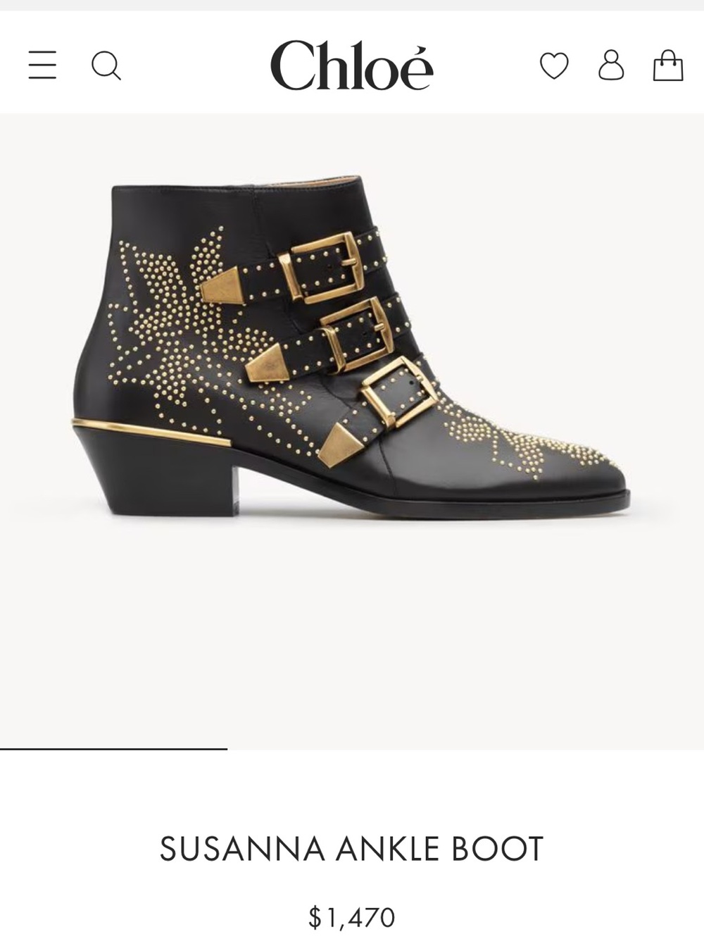 🖤Susanna Black Leather Studded Ankle Boot🖤